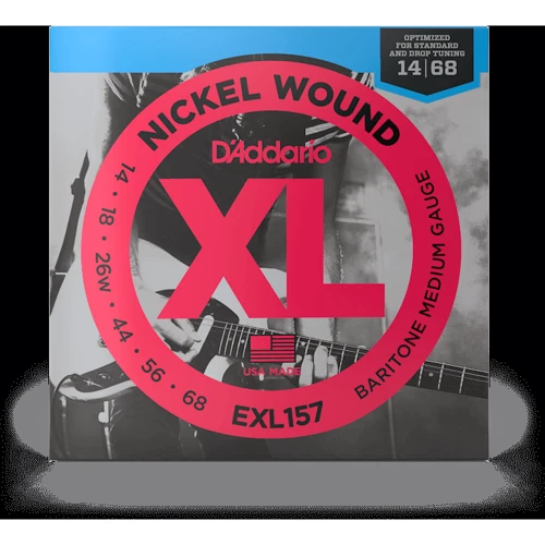 Струна для гітар Комплект струн D'addario EXL157 Nickel Wound Baritone Medium (14-68)
