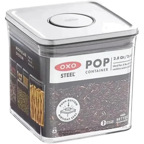 Емкость для хранения OXO Good Grips Steel 2.6 л (3118300): Тип Емкость с крышкой