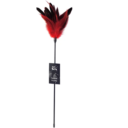 Щекоталка красная Art of Sex - Feather Paddle (перо молодого петуха)