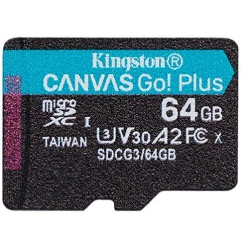 Карта пам'яті Kingston 64GB microSDXC class 10 UHS-I U3 A2 Canvas Go Plus (SDCG3/64GBSP)