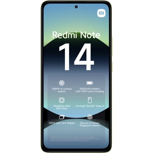 Смартфон Xiaomi Redmi Note 14 8/128GB Lime Green (Global, NFC): Процессор MediaTek Helio G99-Ultra Octa-core processor, up to 2.2GHz