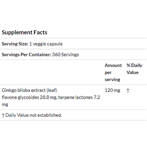 Doctor's Best, Extra Strength Ginkgo, 120 mg, 360 Veggie Caps (DRB-00273): Стать унісекс
