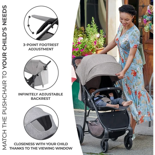 Прогулочная коляска Kinderkraft Trig 2 Grey (KSTRIG02GRY0000) (00-00305193): Возможность установки люльки нет