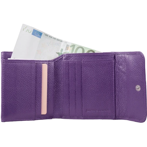 Женский кошелек Smith&Canova фиолетовый (FUL-28611-purple): Материал Натуральная кожа