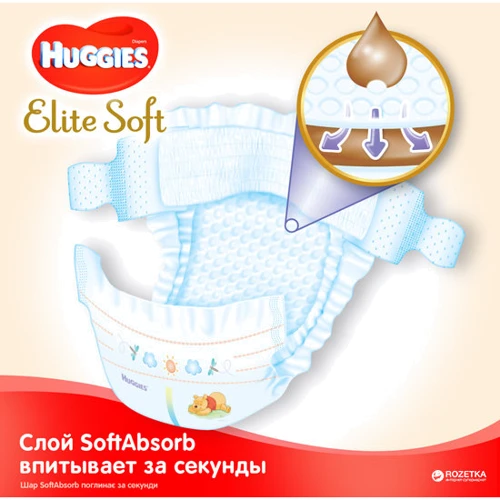 Подгузники Huggies Elit Soft 2 Small 24 шт фото 6