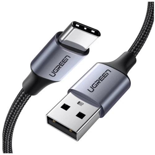 Кабель UGREEN USB Cable to USB-C US288 3A 18W 2m Black: Длина 2 м