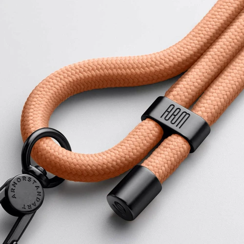 Ремешок для смартфона ArmorStandart Rope Black Peach with Clear holder (ARM76097): Цвет оранжевый
