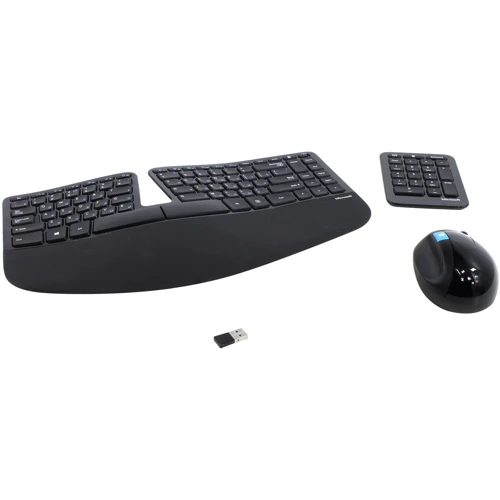 Комплект беспроводной Microsoft WL Sculpt Ergonomic Desktop (L5V-00017): Количество клавиш 104