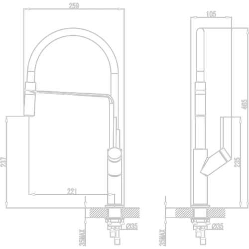 Смеситель для кухонной мойки Corso Adda EB-4B520C