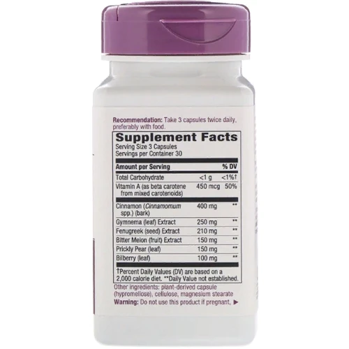 Nature's Way, Blood Sugar, 90 Veg. Capsules (NWY-79200): Тип вітамін A