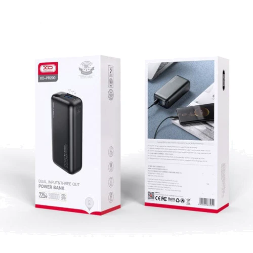 Внешний аккумулятор XO Power Bank 30000mAh PR200 22.5W Black