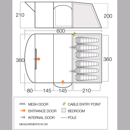 Палатка Vango Hudson 600XL Sky Blue (926340)