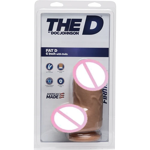 Doc Johnson Fat D 6 In w Balls Firmaskyn - толстый фаллоимитатор, 10,8х7 см