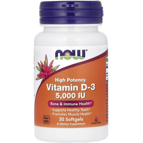 NOW Foods Vitamin D-3 5000 IU Softgels 30 caps