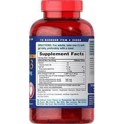 Puritan's Pride Triple Strength Omega-3 Fish Oil 1360 mg 240 caps: Тип Омега 3