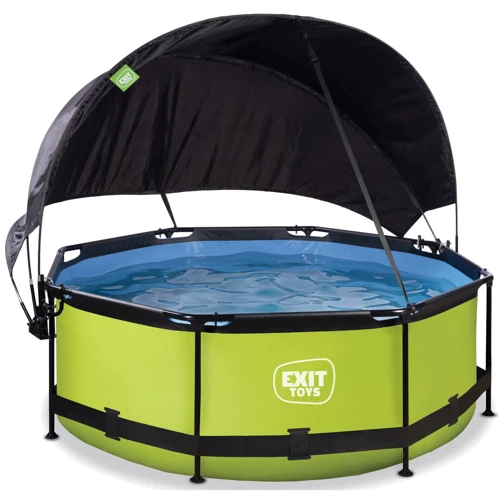 Басейн каркасний EXIT Toys з тентом 244х76 см лаймовий (30.35.08.40)