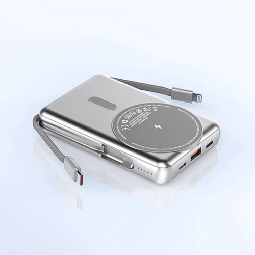 Внешний аккумулятор WIWU Power Bank 10000mAh Trunk 22.5W Magnetic Wireless Silver фото 7
