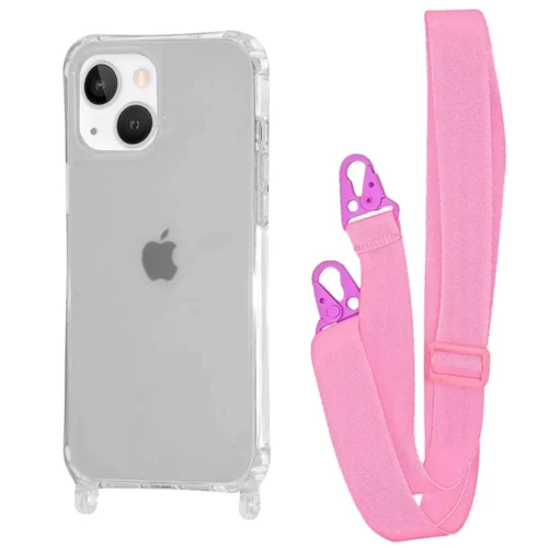 Чехол для iPhone WAVE Clear Case with Strap Pink for iPhone 15