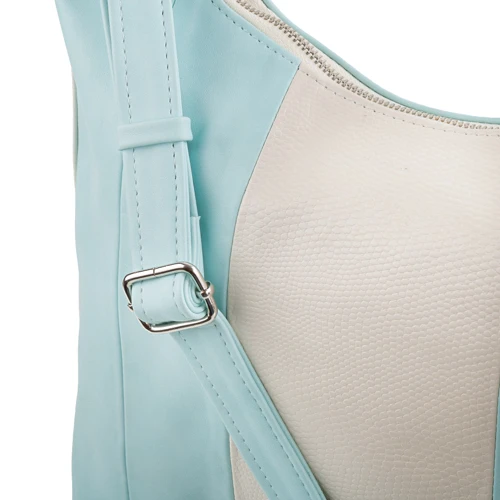 Женская сумка хобо Laskara светло-голубая (LK-10249-sky-blue-cream) фото 9