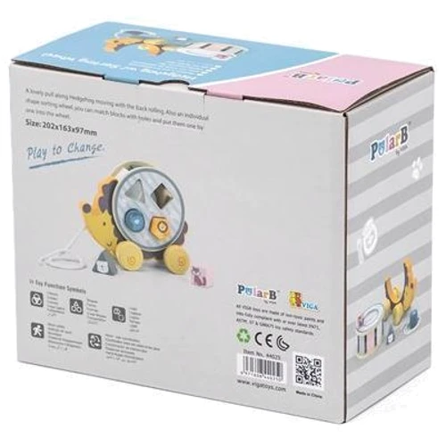 Дерев'яна каталка-сортер Viga Toys PolarB Їжачок (44025)