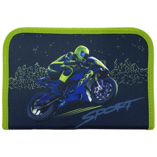 Пенал Class Motobike 1 відділення без наповнення синій (21008C)