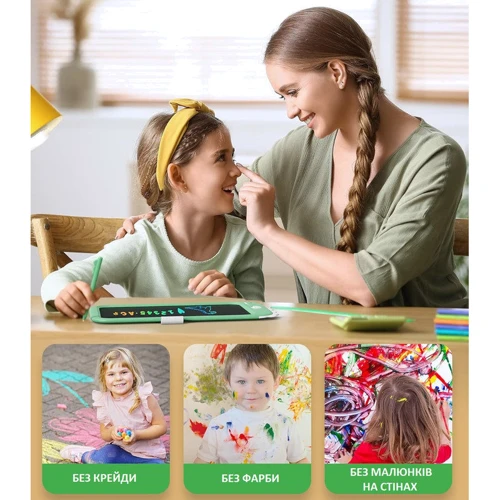 Дитячий LCD планшет для малювання Beiens Динозаврик 10” Multicolor зеленый (К1006green)