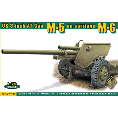 Модель Ace Американська 3-дюймова гармата на лафеті M6 (пізній варіант) (ACE72531)