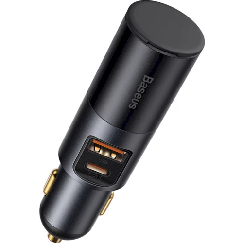 Зарядное устройство Baseus Car Charger USB+USB-C Together Cigarette 120W Gray (CCBT-C0G): Кабель в комплекте отсутствует