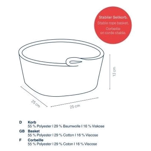 Корзина KELA Hedda черно-белый 25х12 см (24457)