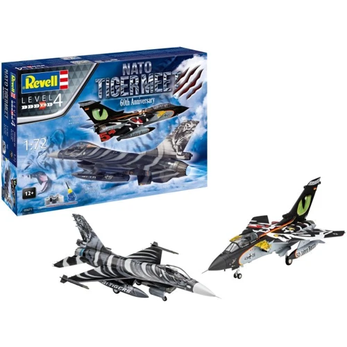 Сборная модель-копия Revell Набор самолетов Tornado и F-16 NATO Tiger Уровень 4 (RVL-05671)