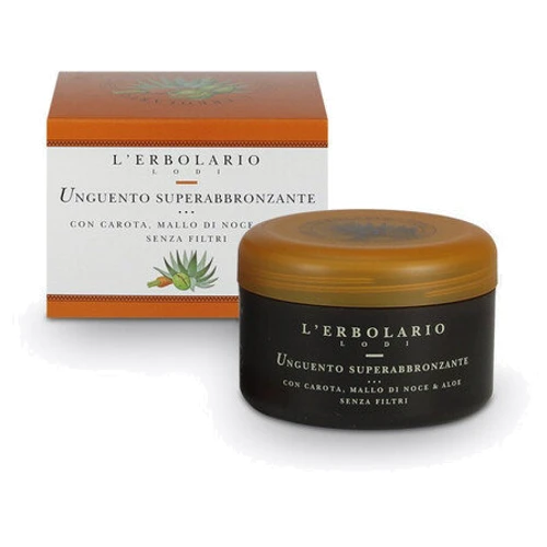 L'Erbolario Unguento Superabbronzante Con Carota, Mallo Di Noce & Aloe Мазь для загара 200 ml