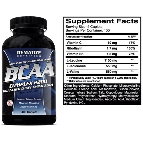 Аминокислота для спорта Dymatize BCAA Complex 2200 400 caps: Вкус Без вкуса