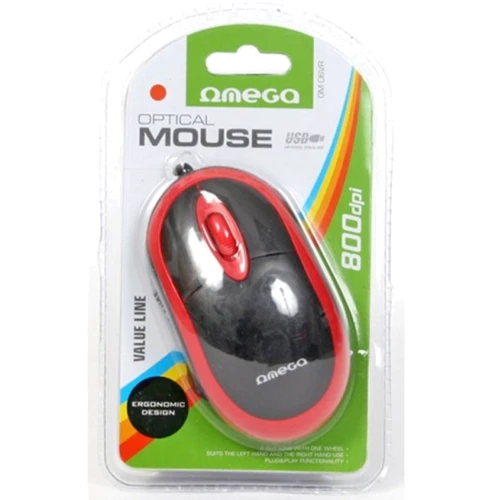Мышь OMEGA OM-06V optical red (OM06VR): Количество кнопок 3
