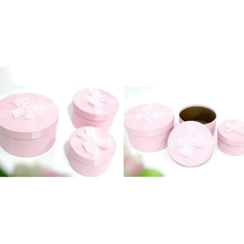 Набор подарочных картонных коробок Ufo 3 шт. розовый (80303-002 Набор 3 шт PINK круг.): Производитель Ufo
