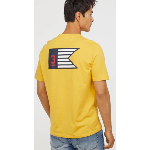 Футболка H&M 6215228 M желтая: Вид Футболки