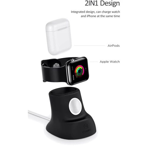 Док-станция Usams ZJ051 Dock Stand Black (ZJ51ZJ01) for Apple Watch and Apple AirPods фото 2