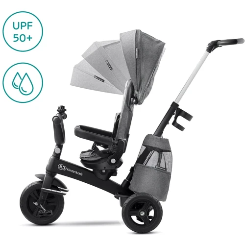 Триколісний велосипед Kinderkraft Easytwist Platinum Grey (KKRETWIGRY0000): Діаметр коліс, дюймів 10