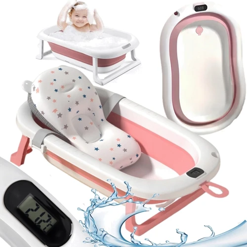 Детская ванночка складная с подушкой и термометром Kidwell Kanzaa Pink (Hnrt_4870): Производитель Kidwell