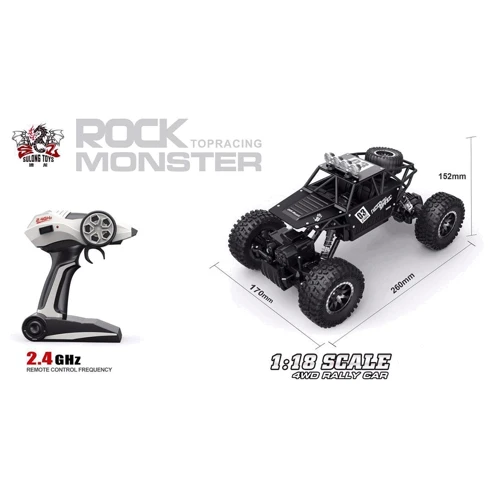 Автомобиль Sulong Toys Off-road Crawler на р/у – Max Speed (матовый черный, метал. корпус, 1:18) (SL-112MBl)