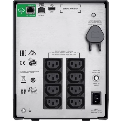 APC Smart-UPS C 1000VA LCD 230V (SMC1000I): Количество Euro-розеток, шт Нет