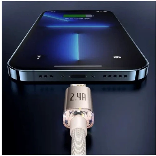 Кабель Baseus USB Cable to Lightning Crystal Shine Series 2.4A 2m Pink (CAJY001204): Тип USB Cable - Lightning