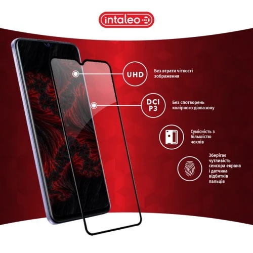Аксессуар для смартфона Intaleo Tempered Glass Full Glue Black for Vivo Y21: Тип защитное стекло