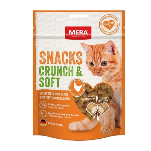 Лакомство для котов Mera Snacks Crunch & Soft Снеки с курицей и сыром 200 г (083430 - 4035)