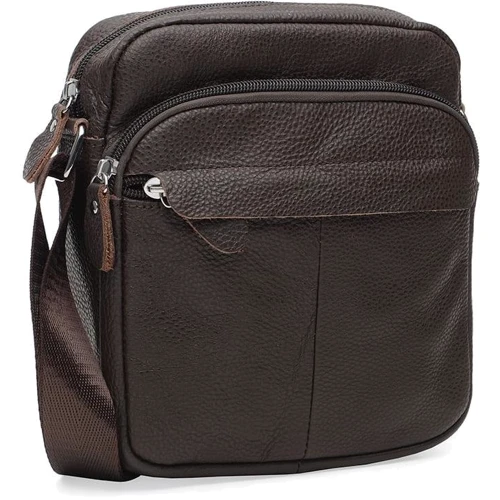 Чоловіча сумка через плече Borsa Leather коричнева (K10082-brown)