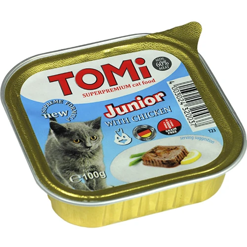 Влажный корм для котят TOMi Junior Паштет с курицей 100 г