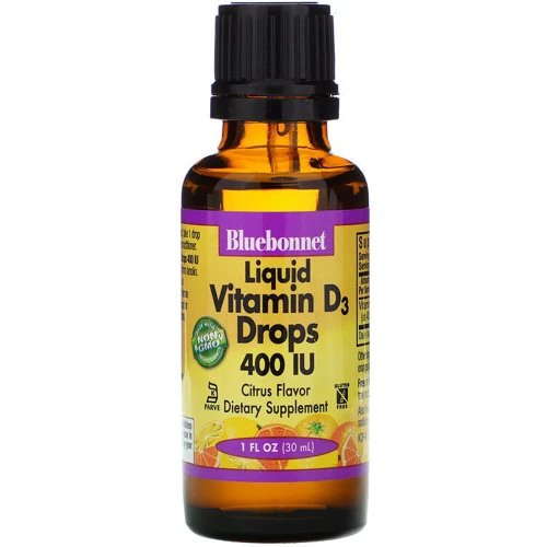 Bluebonnet Nutrition, Liquid Vitamin D3 Drops, Natural Citrus Flavor, 400 IU, 1 fl oz (30 ml) (372): Тип Витамин D