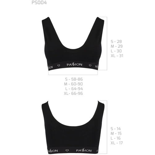 Спортивный топ с широкой резинкой Passion PS004 TOP black, size XL
