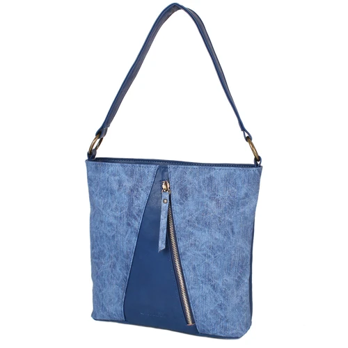 Жіноча сумка-мішок Laskara синя (LK10197-denim-blue): Стиль Джинсовий