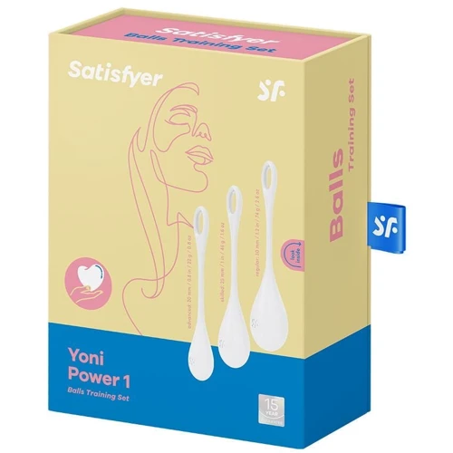 Набор йони бусин Satisfyer Yoni Power 1 White, диаметр 2-2,5-3см, вес 22-46-74гр