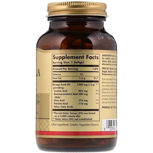 Solgar Super GLA Borage Oil Women's Health 300 mg Солгар масло огуречника Бораго 60 капсул: Форма выпуска Капсулы